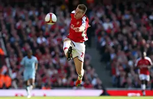Arsenal V Manchester City 2008-09 Prints: Arsenal's Nicklas Bendtner Scores Brace in 2:0 Victory over Manchester City