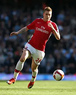 Arsenal V Manchester City 2008-09 Prints: Arsenal's Nicklas Bendtner Scores Brace Against Manchester City in Barclays Premier League Match