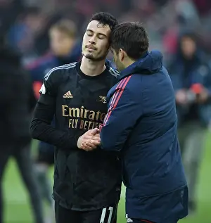 Liverpool V Arsenal 2022-23 Prints: Arsenal's Nico Jover Coaches Gabriel Martinelli at Liverpool's Anfield - Premier League Clash (2022-23)