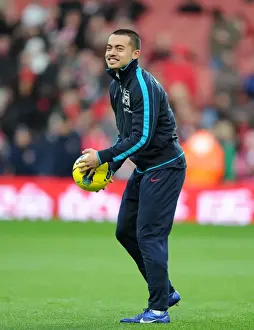 Arsenal V Manchester United 2011-12 Prints: Arsenal's Nico Yennaris Fights Hard in Tight Arsenal vs Manchester United Battle (2012)