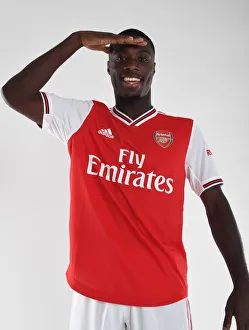 Arsenal Photocall 2019-20 Prints: Arsenal's Nicolas Pepe at 2019-20 Team Photocall
