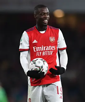 Arsenal V Sunderland - Carabao Cup 2021-22 Prints: Arsenal's Nicolas Pepe in Action: Carabao Cup Clash against Sunderland