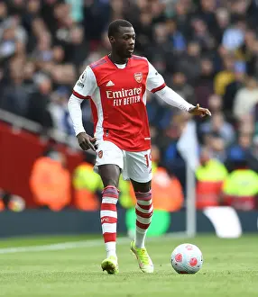 Arsenal's Nicolas Pepe in Action: Premier League 2021-22 - Arsenal vs Brighton & Hove Albion