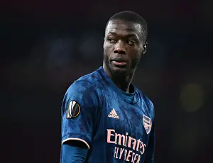 Arsenal's Nicolas Pepe in Action against Rapid Wien in Empty Emirates Stadium - UEFA Europa League 2020-21