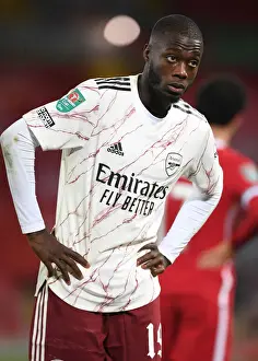 Arsenal's Nicolas Pepe at Empty Anfield: Carabao Cup Clash vs. Liverpool, 2020