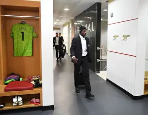 Arsenal's Nicolas Pepe in the Changing Room Before Arsenal v Chelsea (2019-20)