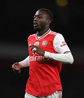 Arsenal V Manchester City 2019-20 Prints: Arsenal's Nicolas Pepe Goes Head-to-Head with Manchester City in the Premier League