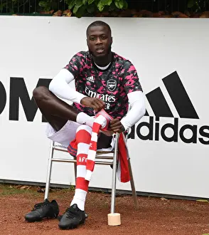 Arsenal V Millwall 2021-22 Prints: Arsenal's Nicolas Pepe Prepares for Arsenal v Millwall Pre-Season Friendly