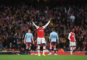 Arsenal's Nicolas Pepe Reacts After Arsenal FC vs Aston Villa, Premier League 2019-20