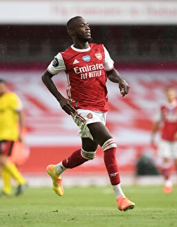 Images Dated 26th July 2020: Arsenal's Nicolas Pepe Shines in Arsenal FC vs. Watford FC Premier League Clash (2019-20)