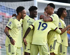 Arsenal's Nicolas Pepe and Teammates Celebrate Goal Against Crystal Palace (May 2021)