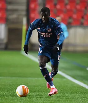Arsenal's Nicolas Pepe in UEFA Europa League Quarterfinal Match against Slavia Praha in Prague (2020-21)