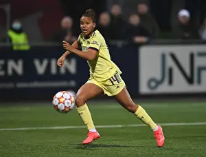 HB Koge V Arsenal Women 2021-22 Prints: Arsenal's Nikita Parris Fights for Control in UEFA Women's Champions League Clash against HB Koge