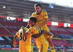Southampton V Arsenal 2019-20 Prints: Arsenal's Nketiah and Aubameyang: Celebrating a Goal Together Against Southampton (2019-20)