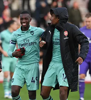 AFC Bournemouth V Arsenal 2018-19 Prints: Arsenal's Nketiah and Iwobi Celebrate Victory over Bournemouth