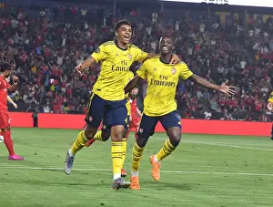 Arsenal's Nketiah and John-Jules: Celebrating Their Goals Against FC Bayern Munich in the 2019 International Champions Cup