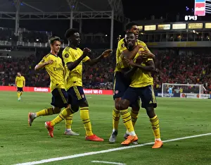 Arsenal's Nketiah and John-Jules: Celebrating Their Goals Against FC Bayern Munich in the 2019 International Champions Cup