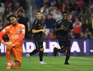 Orlando City SC V Arsenal 2022-23 Prints: Arsenal's Nketiah and Odegaard Celebrate Goals in Pre-Season Win
