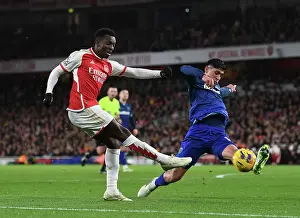 Arsenal V West Ham United 2023-24 Prints: Arsenal's Nketiah Scores Under Pressure Against West Ham in 2023-24 Premier League