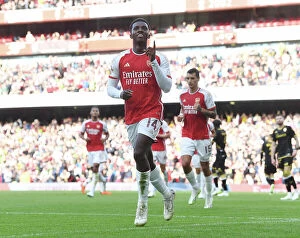 Arsenal v AS Monaco 2023-24 Collection: Arsenal's Nketiah Scores Thriller in Emirates Cup Clash Against AS Monaco