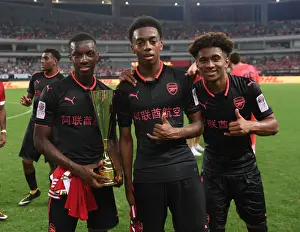 Bayern Munich V Arsenal 2017-18 Prints: Arsenal's Nketiah, Willock