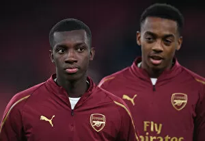 Images Dated 31st October 2018: Arsenal's Nketiah and Willock Ready for Carabao Cup Battle Against Blackpool