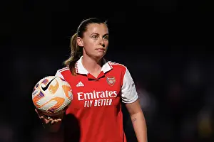 Arsenal Women V Leicester City Women 2022-23 Prints: Arsenal's Noelle Maritz Readies for Crucial Throw-In in FA WSL Clash: Arsenal Women vs Leicester City