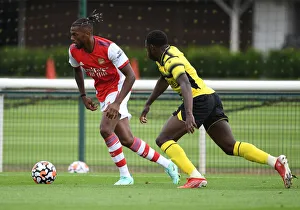 Arsenal's Nuno Tavares in Action: Arsenal vs. Watford (2021-22) Pre-Season Friendly