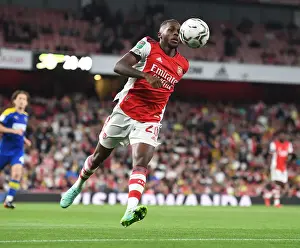 Arsenal's Nuno Tavares in Action during Carabao Cup Match vs AFC Wimbledon