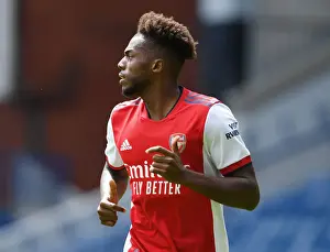 Arsenal's Nuno Tavares in Action against Rangers in Glasgow Pre-Season Friendly