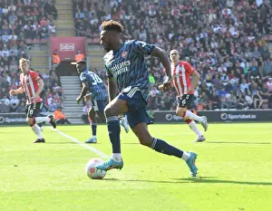 Southampton V Arsenal 2021-22 Prints: Arsenal's Nuno Tavares in Action against Southampton in Premier League Clash (2021-22)