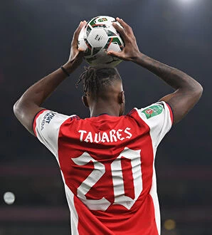 Images Dated 21st December 2021: Arsenal's Nuno Tavares in Carabao Cup Quarterfinal Action vs Sunderland