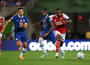 Arsenal V Chelsea - Florida Cup 2022-23 Prints: Arsenal's Nuno Tavares Outsmarts Chelsea's Ethan Ampadu in Florida Cup Showdown: A Tactical Masterclass