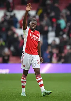 Arsenal's Nuno Tavares Reacts After Arsenal v Newcastle United Premier League Match