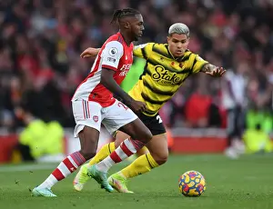 Arsenal V Watford 2021-22 Prints: Arsenal's Nuno Tavarez in Action Against Watford - Premier League 2021-22