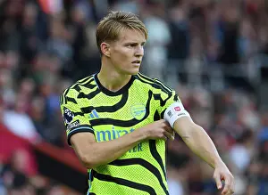 AFC Bournemouth V Arsenal 2023-24 Prints: Arsenal's Odegaard Adjusts Armband in AFC Bournemouth Clash (2023-24)