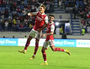 Arsenal V AC Milan 2022-23 Prints: Arsenal's Odegaard and Vieira Celebrate First Goals Against AC Milan at Dubai Super Cup