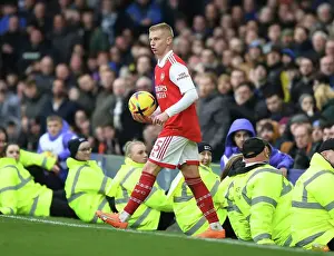 Everton V Arsenal 2022-23 Prints: Arsenal's Oleksandr Zinchenko in Action Against Everton in Premier League Clash