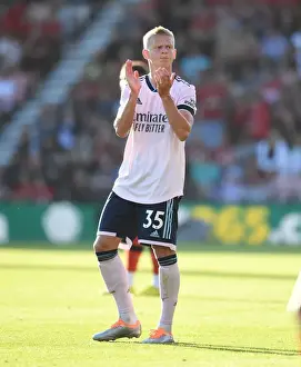 Arsenal's Oleksandr Zinchenko Applauding Fans in AFC Bournemouth vs Arsenal Premier League Match (2022-23)