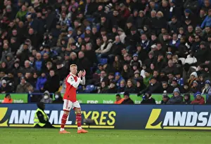Arsenal's Oleksandr Zinchenko Applauding Fans After Leicester Match (Leicester City vs Arsenal, 2022-23)
