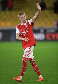 Wolverhampton Wanderers V Arsenal 2022-23 Prints: Arsenal's Oleksandr Zinchenko Celebrates Win Against Wolverhampton Wanderers in 2022-23 Premier League