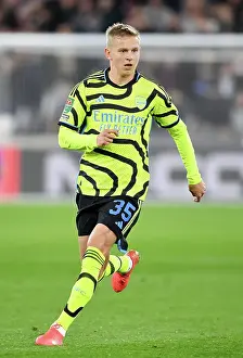 West Ham United V Arsenal - Carabao Cup 2023-24 Prints: Arsenal's Oleksandr Zinchenko Focuses Ahead of West Ham Showdown in Carabao Cup