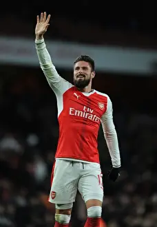 Arsenal's Oliver Giroud Readies for Kickoff Against AFC Bournemouth (2016/17)