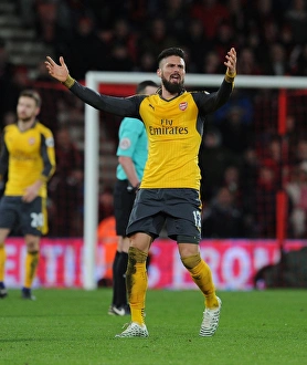 AFC Bournemouth V Arsenal 2016-17 Prints: Arsenal's Olivier Giroud in Action against AFC Bournemouth, Premier League 2016-17