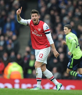 Arsenal V Aston Villa - 2012-13 Prints: Arsenal's Olivier Giroud in Action Against Aston Villa, Premier League 2012-13