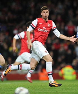 Arsenal V Chelsea - Capital One Cup 4th Rd 2013-14 Prints: Arsenal's Olivier Giroud in Action against Chelsea in the Capital One Cup