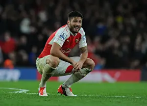 Arsenal V Everton 2015/16 Prints: Arsenal's Olivier Giroud in Action Against Everton - Premier League 2015/16