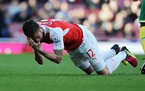 Arsenal V Norwich City 2015-16 Prints: Arsenal's Olivier Giroud in Action Against Norwich City (2015-16)