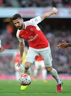 Arsenal V Norwich City 2015-16 Prints: Arsenal's Olivier Giroud in Action Against Norwich City (2016)