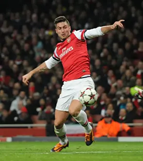 Arsenal V Marseille 2013-14 Prints: Arsenal's Olivier Giroud in Action against Olympique de Marseille in the UEFA Champions League (2013-14)
